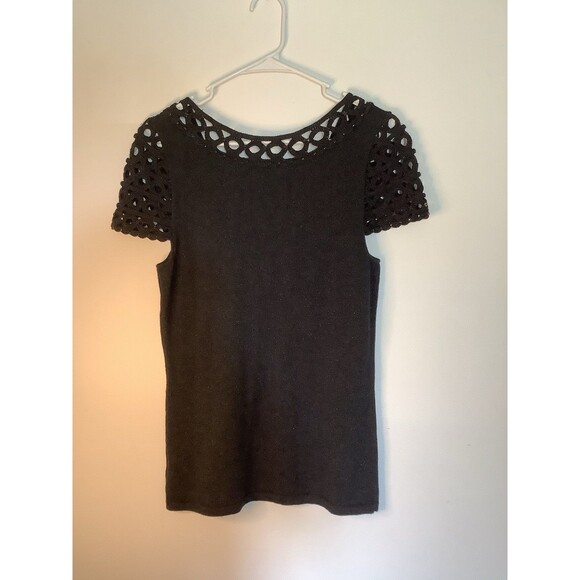 Lily Pulitzer Kathleen Black Sweater Round Neck Pullover Black Sz Large - Picture 6 of 6